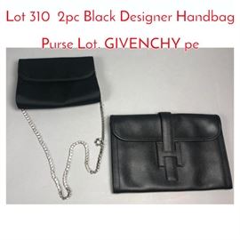 Lot 310 2pc Black Designer Handbag Purse Lot. GIVENCHY pe