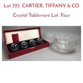 Lot 325 CARTIER, TIFFANY  CO Crystal Tableware Lot. Four
