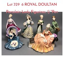 Lot 329 6 ROYAL DOULTAN Porcelain Lady Figurines