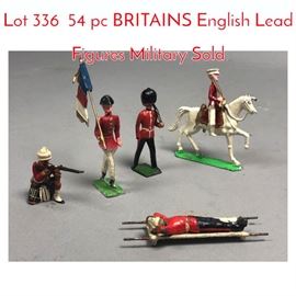 Lot 336 54 pc BRITAINS English Lead Figures Military Sold