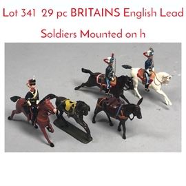 Lot 341 29 pc BRITAINS English Lead Soldiers Mounted on h