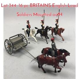 Lot 344 16 pc BRITAINS English Lead Soldiers Mounted on H