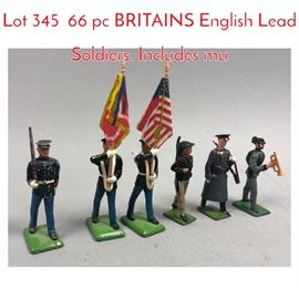 Lot 345 66 pc BRITAINS English Lead Soldiers. Includes mu