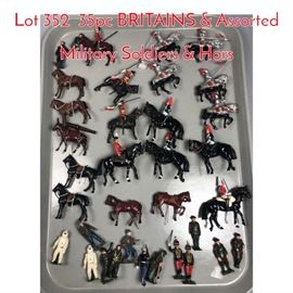Lot 352 35pc BRITAINS  Assorted Military Soldiers  Hors