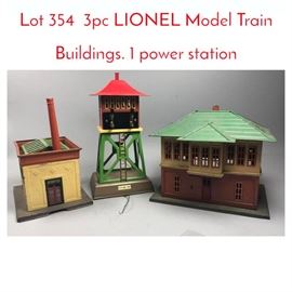 Lot 354 3pc LIONEL Model Train Buildings. 1 power station