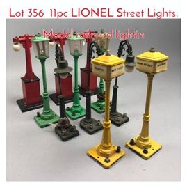 Lot 356 11pc LIONEL Street Lights. Model railroad lightin