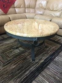 Iron Blacksmith made, one of a kind coffee table with matching end table 18.5 t / 33 d