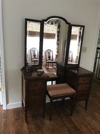 Antique tripple mirror vanity  51 w x 68 t x 18 d 