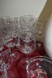 LENOX STEMWARE-SILVER TRIM/ETCHED