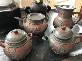  Antique Asian-style tea set 