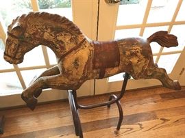 Antique iron/metal carousel horse