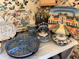 Large selection of blue and white ceramic &  porcelains 