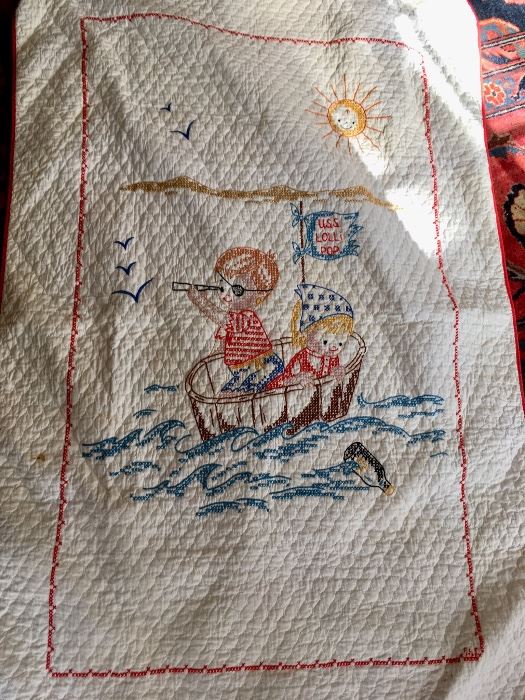  Handmade needlework child’s blanket 