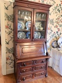Antique drop-front secretary desk