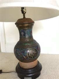 Antique cloisonné lamp