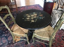  Pair of rush-seat chairs