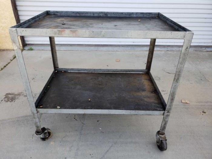 #90: Heavy Duty Metal Cart Measures Approximately 3xT x 3'L x 2'W
Heavy Duty Metal Cart Measures With Handle Approximately 3xT x 3'L x 2'W
