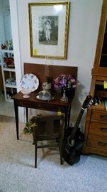 Mahogany game table, color mezzotint by Sidney Wilson, 