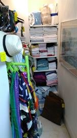 Linens, towels and more purses and scarves.