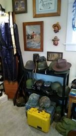 Military helmets, vintage and more.