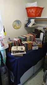 A multitude of antique and collectible reference books.