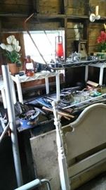 A multitude of garage items.