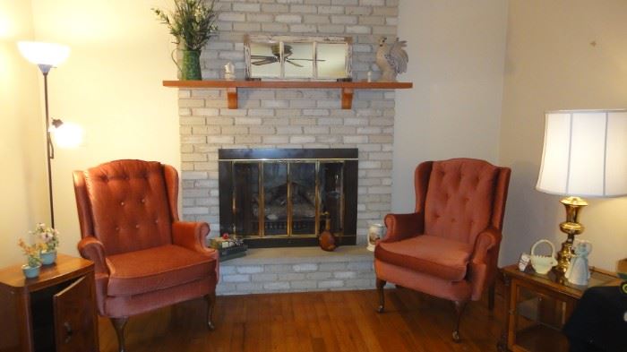 Wing  Back Chairs, End tables
