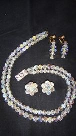 Vintage Crystal Necklace and earring set 