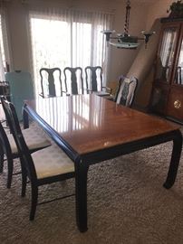 ASIAN STYLE DINING ROOM TABLE W/6 CHAIRS