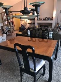 ASIAN STYLE DINING ROOM TABLE W/6 CHAIRS