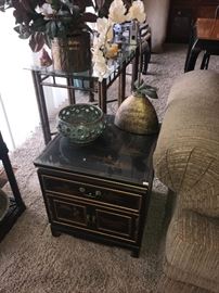 ASIAN MOTIF SIDE TABLE WITH DRAWER