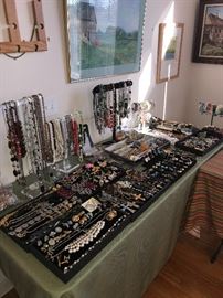 BEAUTIFUL COSTUME JEWELRY-BRACELETS, EARRINGS, NECKLACES, RINGS AND BROOCHES