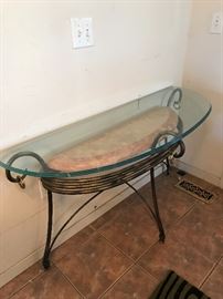 GLASS TOP CONSOLE TABLE