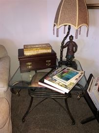 GLASS TOP SIDE TABLE