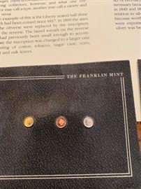 USA FRANKLIN MINT MINIATURE COINS IN ORIGINAL DISPLAY CASES