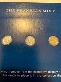 USA FRANKLIN MINT MINIATURE COINS IN ORIGINAL DISPLAY CASES