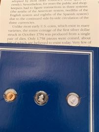USA FRANKLIN MINT MINIATURE COINS IN ORIGINAL DISPLAY CASES