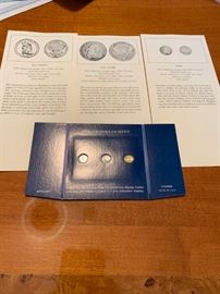 USA FRANKLIN MINT MINIATURE COINS IN ORIGINAL DISPLAY CASES