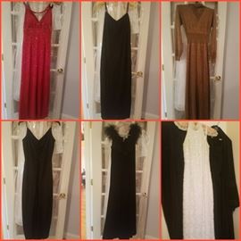 Evening gowns (most size 12). 