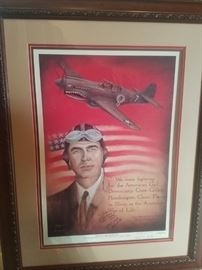 Autographed framed print. General Robert L Scott commemorative (signed) - Anthony Brown (signed) & Butler Brown (signed)