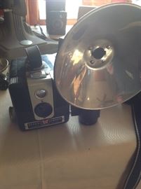 Kodak Brownie camera and flash
