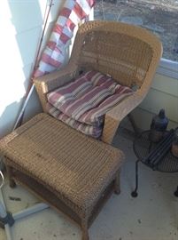 Vintage chair and ottoman match loveseat