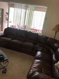 Couch with built recliner
