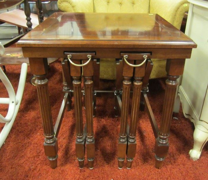 side table with two pull out table/trays