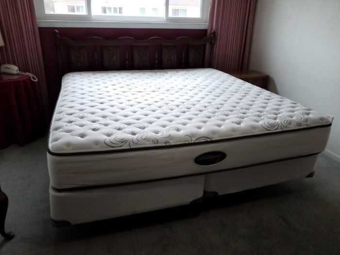King Size bed, Beautyrest mattresses are clean and in great condition