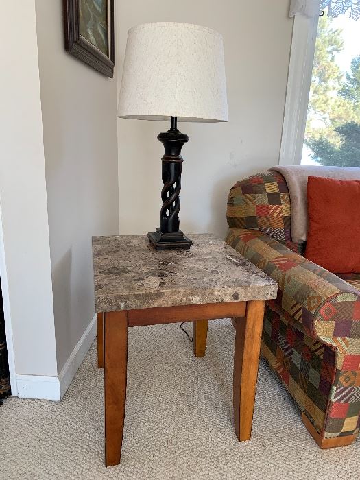Matching granite top end tables