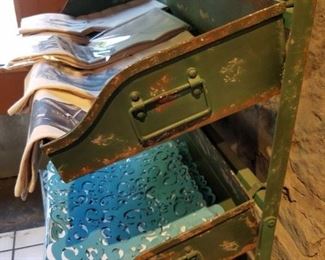 vintage metal storage shelving