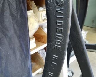 antique rivet press, w/ foot pedal, By Adame Bros., Providence, R.I.