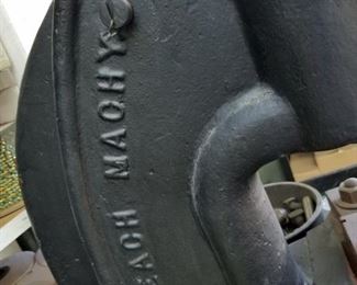 antique rivet press, w/ foot pedal, By Adame Bros., Providence, R.I.