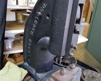 antique rivet press, w/ foot pedal, By Adame Bros., Providence, R.I.